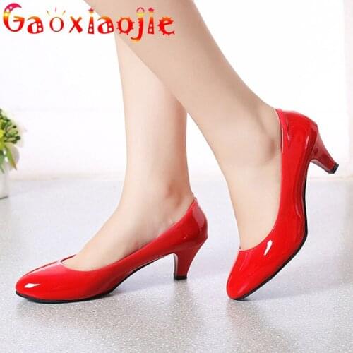 Gaoxiaojie Spring And Autumn Pumps Shoes 2021 New Solid 5.5CM High Heels Sexy Round Head Comfortable Everyday Office Women Shoes