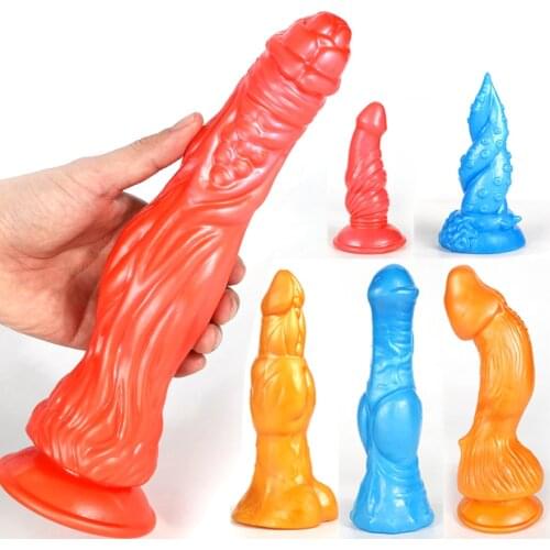 2021 Soft Big Sucker Dildo Plug Anus Expansion Vagina G-spot Stimulation Flexible Huge Anal Dildos Sex Toys for Men Women Dick