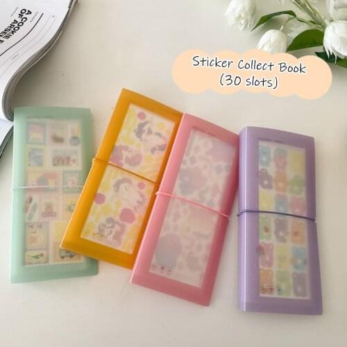30 Slots Double Sided Stickers Collection Book Transparent Bandage Idol Postcards Storage Book Ticket Sorting Holder