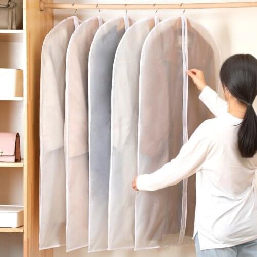 5/10 Pieces of Hanging Bag Clothes Dustproof Cover PEVA Transparent Suit Jacket Storage Sack Home Wardrobe Put Up Accessories