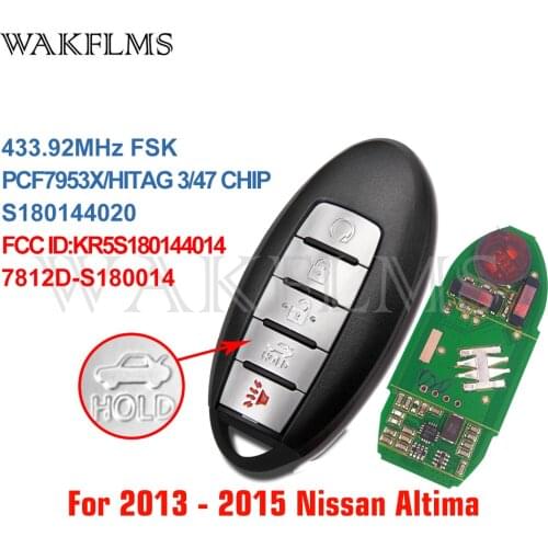 5 Button Smart Remote Car Key 433Mhz PCF7953X For Nissan Altima Maxima 2013 2014 2015 S180144020 KR5S180144014