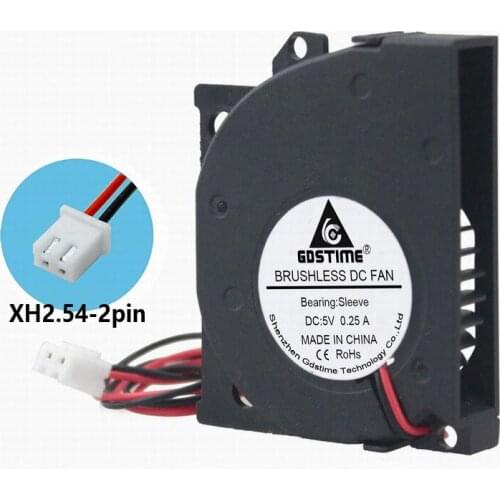 5 Pcs Gdstime DC 5V 2Pin 50mm x 40mm x 10mm 5010s 5cm Brushless Cooling Centrifugal Blower Fan 50x40x10mm