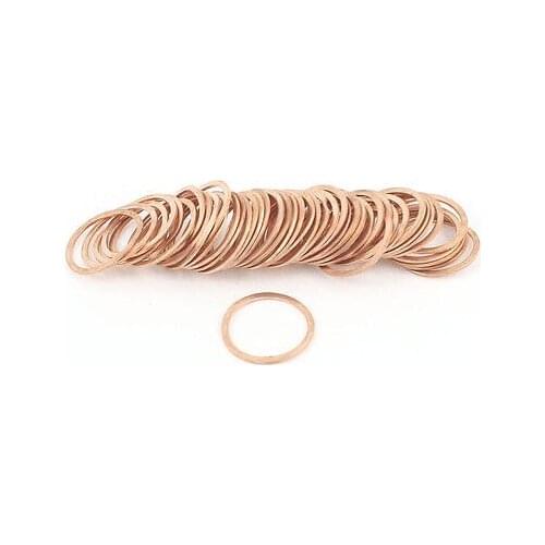 50 Pcs 20mmx24mmx1mm Copper Crush Washer Ring Engine Oil Drain Gasket