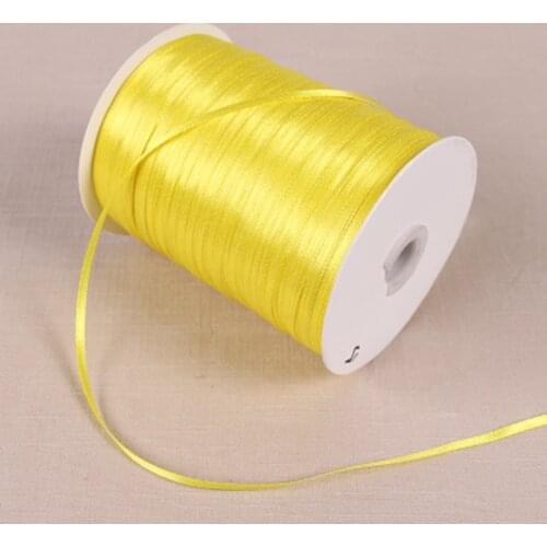 1/8" 3mm Satin Ribbon for packing and bow & Garment Accessories 20y/lot 15 yellow