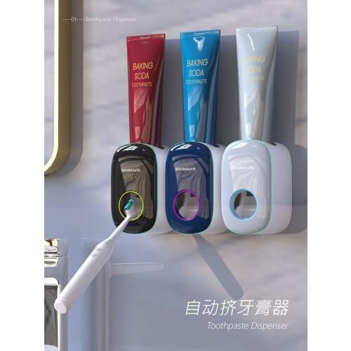 Automatic toothpaste extruding device wall mounted toothbrush toothpaste shelf creative toothpaste extruding device