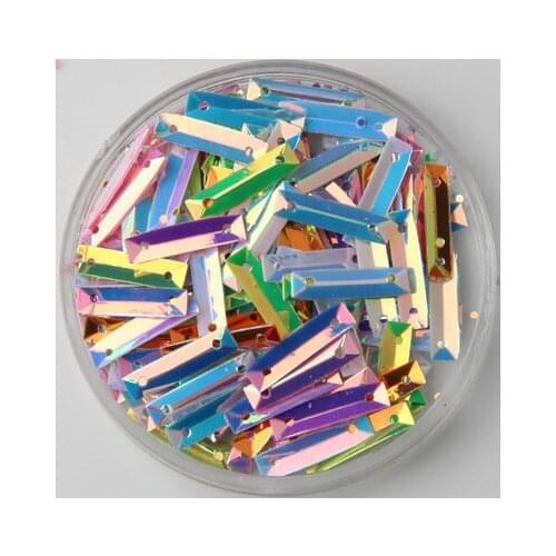 2000pcs 3*14mm Rectangle Cup Sequins Golden Platting Shoes Hat Decoration Materials/Wedding Beauty Accessories Mix Colors