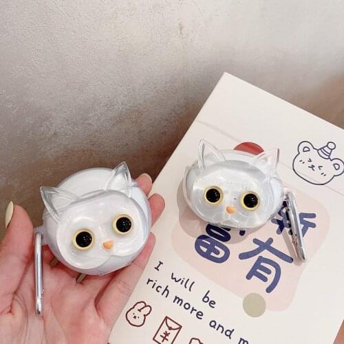 Transparent cartoon cat Cover For huawei freebuds 4i 4 3 PRO Wireless Earphones Case freebuds PRO case Anti-fall Protection Case