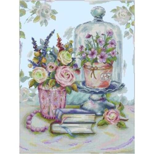 Flower of Provence patterns counted 11CT 14CT Cross Stitch Set DIY Chinese Cross-stitch Kits Embroidery Needlework Home Deco