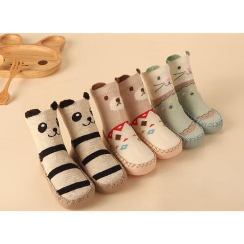 Baby Winter Socks with Rubber Soles Infant Newborn Baby Girls Boys Children Floor Socks Shoes Anti Slip Soft Sole Sock for 0-24M