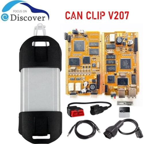 For Renault CAN Clip V207 Auto Diagnostic Tool with full chip AN2131QC Chip Golden PCB CANClip for Renault support Multi-languag
