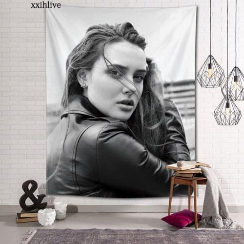 Custom Actress Katherine Langford Hanging Home Party Decoration Tapestries Photo Background Table Cloth Wall Tapestry 100x150cm
