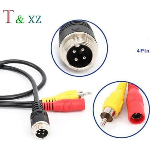 Backup Camera Cable 4PIN Video Power Aviation Male Extension Wire for Vehicle Car Adapter Cable 50 cm, Free Shipping