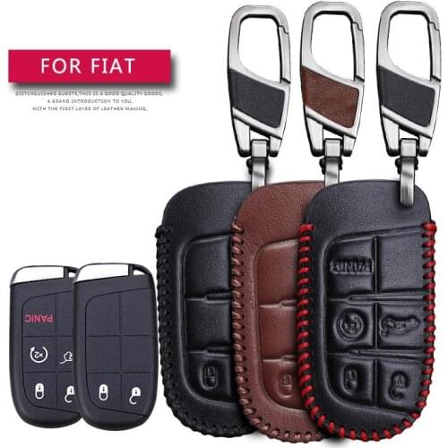 Leather Car Key Case Cover Fiat Punto Bravo Palio Linea Freemont Stilo Grande Protection Key Shell Bag Only case For Fiat Punto