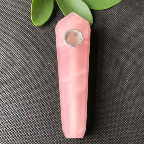 Rose quartz smoking pipe cuarzos piedras naturales mineral crystals gemstones cristalli knutselen spiritual reiki healing stones