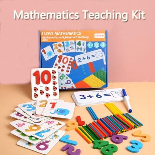 Mathematics Learning Toys Puzzles Wooden Sticks Sight Numbers Games Montessori Preschool Educational Math Toys for Toddlers Kids