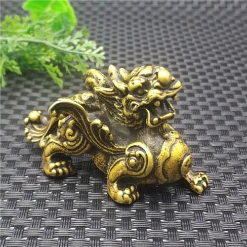 Solid brass pixiu copper carving god beast animal statue evil spirits fortune beast copper ornament feng shui gift