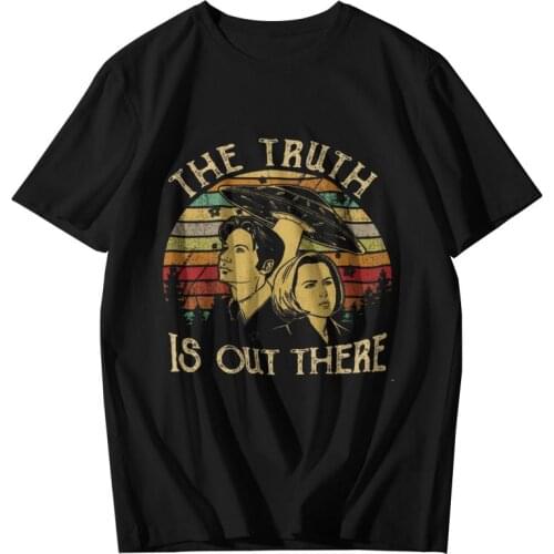 Vintage The X Files T-shirt Men Streetwear T Shirts Short Sleeve The Truth Is Out There Tshirts 100% Cotton Tee Tops Clothes