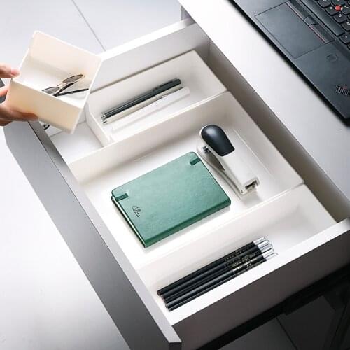 Plastic Drawer Storage Box Separation Drawer Organizer Home Kitchen Board Divider Debris Finishing Basket Cosmetics Organizer