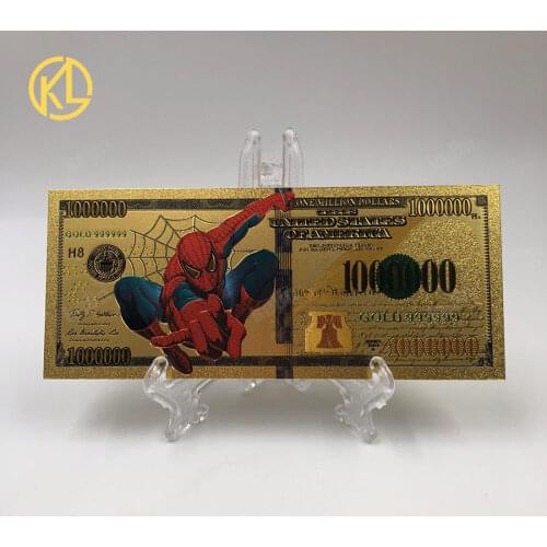 Gift Ideas for Kids 1000000 US dollar Colorful Gold Banknote Gold Plated Banknote Money American Bill Note Original Size