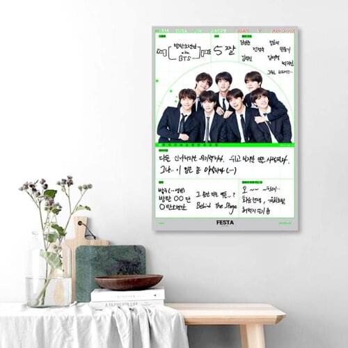 South Korean Idol Group Bangtan Boys Poster Self Introduction Wall Art Canvas Painting Bedroom Living Room Decoration