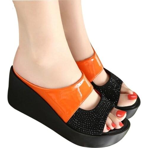 Dropshipping Slippers Women Platform Wedges Shoes Woman Open Peep Toes Casual Summer Ladies Rome Beach Sandals Chinelo Feminino
