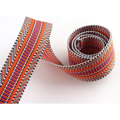 Rainbow Stripe Webbing 2yards 3.8cm Jacquard Webbing Belt Strap Webbing Shoulder Bag strap Making Perfect for Dog Collar Leash