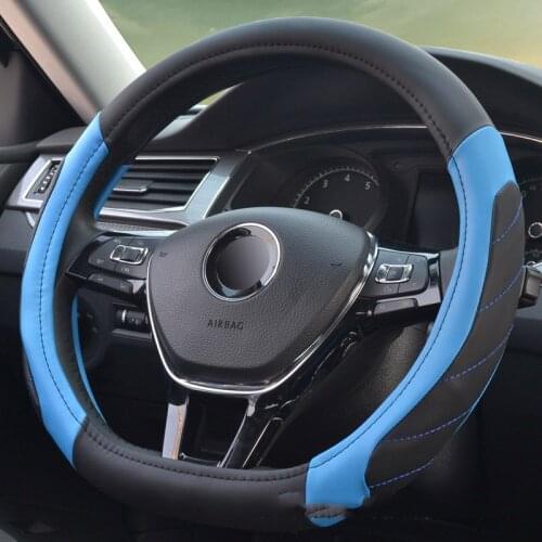 D shape is special Car Steering-wheel Cover Superfine leather Universal Car-styling Sport Auto Steering Wheel Covers Anti-Slip