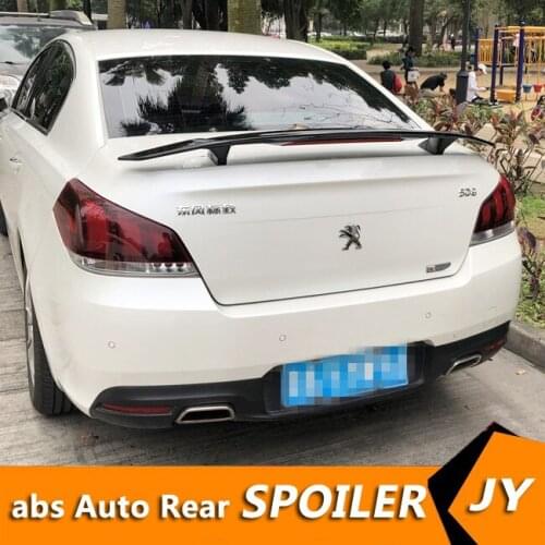 For Peugeot 508 Spoiler 2011-2019 Peugeot 407 508 spoiler TF High Quality ABS Material Car Rear Wing Primer Color Rear Spoiler