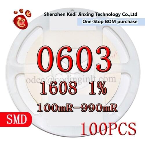 0603 1608 1% SMD resistor 100pcs 0.1R 0.12R 0.15R 0.2R 0.22R 0.24R 0.3R 0.33R 0.36R 0.39R 0.43R 0.47R 0.51R 0.56R 0.62R 0.68R