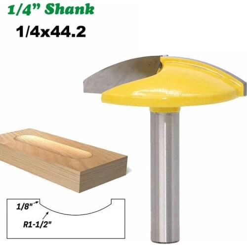 1PC 1/4" 6.35MM Shank Milling Cutter Wood Carving Small Bowl Flat Bottom Knife Milling Cutter 1-3/4" Wide Door Knife Woodworking