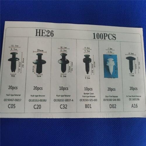 100pcs Auto Fastener Clip For Peugeot RCZ 206 207 208 301 307 308 406 407 408 508 2008-6008