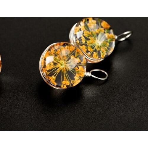 12# Iron Wire Natural Dried Flower with Glass Bead DIY Not Natural Stone Beads Bracelet Choker Jewelry Making Beads #IZ131