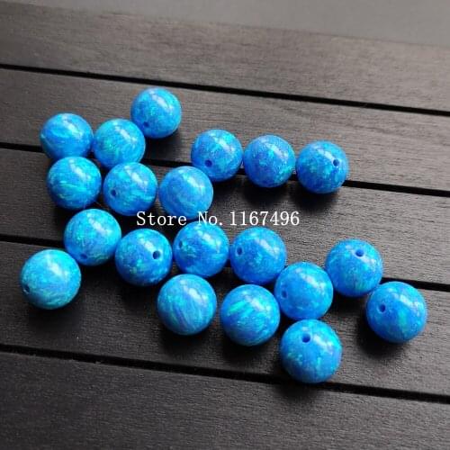 20pcs/lot 10mm Synthetic Round Ball Opal Beads dark blue Round Cut opal stone for DIY Jewelry