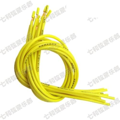 20 Pcs 20CM Copper Electric Guitar Bass Pickup Hookup Wire Lead Cable guitar Pots Hookup Wire yellow