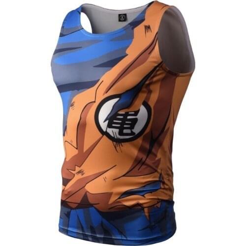 2021 Summer Bodybuilding 3D Printed Tank Tops Men Vest Compression Shirts Male Singlet Anime Tops Bodybuilding Tops