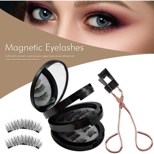 3 Pair Magnetic EyeLashes Natural Hair Mink Lashes 3D Mink Fake Lash Eyelashes Lashes Extension Reusable False Eyelas