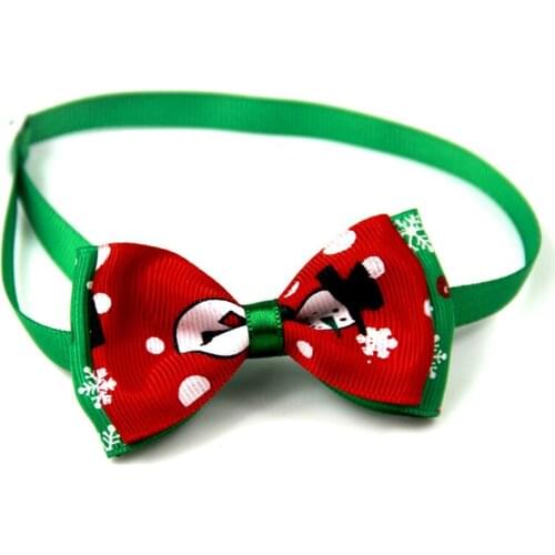 300PCS / LOT Christmas Pet Bow Tie Holiday Pet Accessories Dog Cat Necklace Adjustable Strap Pet Grooming Accessories