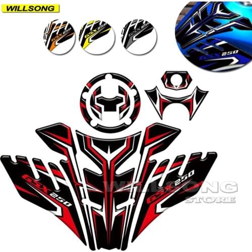 3D Decorative Anti Slip Sticker Tank Pad Side Knee Grip Protector For SUZUKI GSX250 GSX250R Motorcycle Accessories
