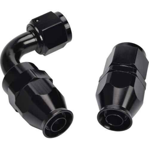 SPEEDWOW Aluminum AN8 Straight/90 Degree Reusable Hose End Fitting Adapter For Swivel PTFE Oil Fuel Line Hose End Fitting