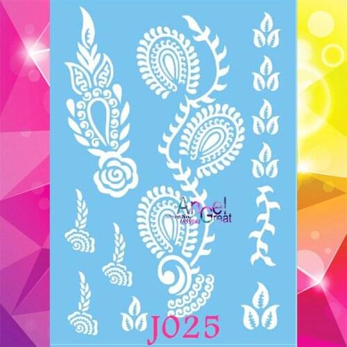 1PC Good Quality White Ink Henna Waterproof Temporary Tattoo Stickers AJ025 Indian Totem Leaf Fire Designs Wedding Tattoo Women