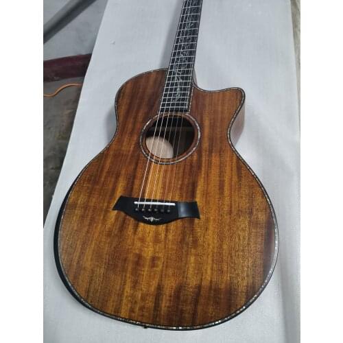 Free shipping AAA all solid koa guitar slot customized satin acoustic guitar 714 Guitarra handmade customize PS12 body guitar