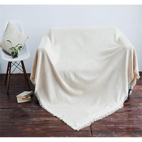 Beige Sofa Towel Blanket Nordic Cotton Knitted Taeesl Chair Couch Cover Bed Sheet Throw Bedclothes Home Decor Textile 230*250cm