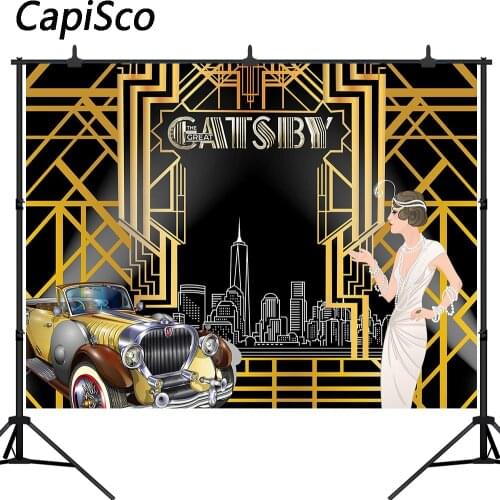 Capisco The Great Gatsby Themed Backdrop Retro Roaring 20s Party Birthday Wedding Decor Background Supplies Photo Booth Prop