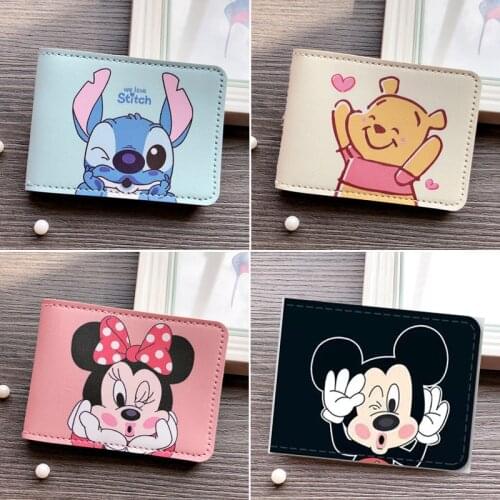 Disney Cartoon Minnie mickey mouse driving license cover PU Stitch motor license card holder