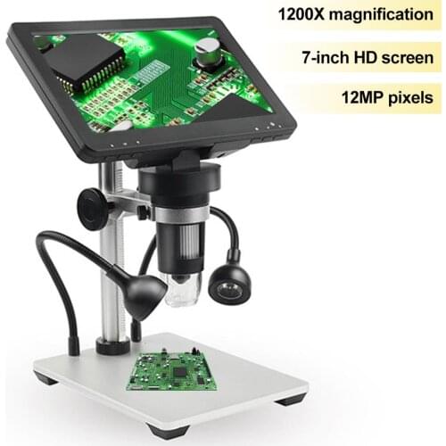 7 Inch HD Digital Microscope 1200X Magnification Microscope Suitable For Teaching Circuit Boards Observing Antiques