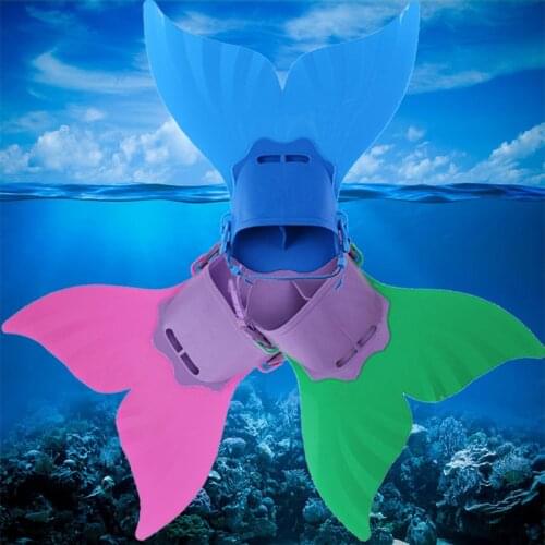 Kids Children Swimming Fins Training Flipper Mermaid Swim Fin Swimming Foot Flipper Diving Feet Tail Monofin