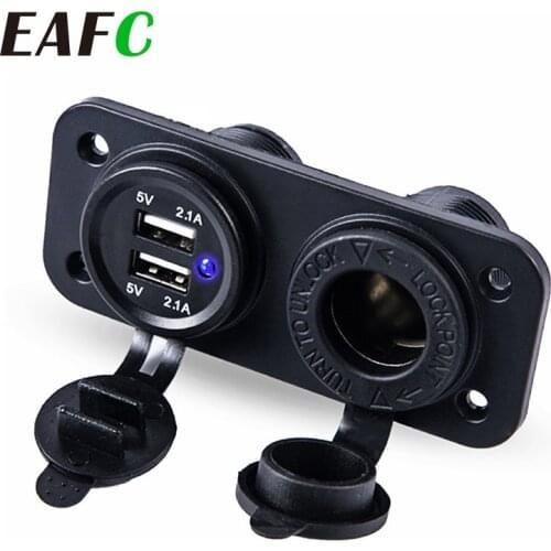 Dual Auto USB Car Cigarette Lighter Socket Splitter Charger Charging Power Adapter for Phone Outlet Car Accessories DC 12V