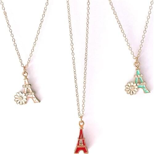 Enamel Eiffel tower necklace metal choker chain La Tour Eiffel pendant necklace fashion costume jewellery handmade boutique