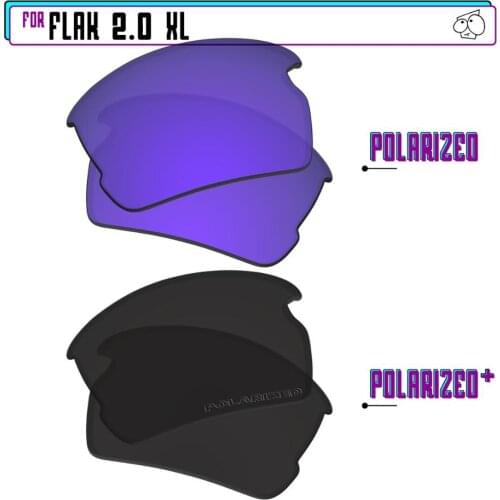 EZReplace Polarized Replacement Lenses for - Oakley Flak 2.0 XL Sunglasses - BlackP Plus-PurpleP