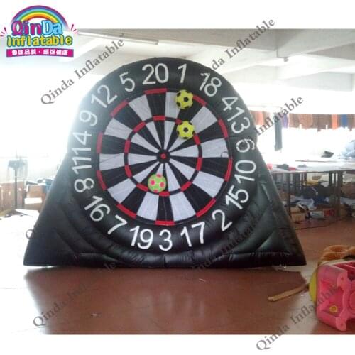 Football shooting games inflatable dart board,3m height Inflatable golf dart game with sticky balls